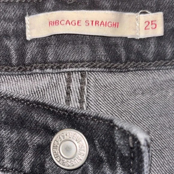 Free people Levi's high rise Women's ribcage straight leg Gray Jeans - Picture 10 of 12